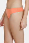 Zivame Low Rise Zero Coverage Thong - Fresh Salmon — thumbnail 3